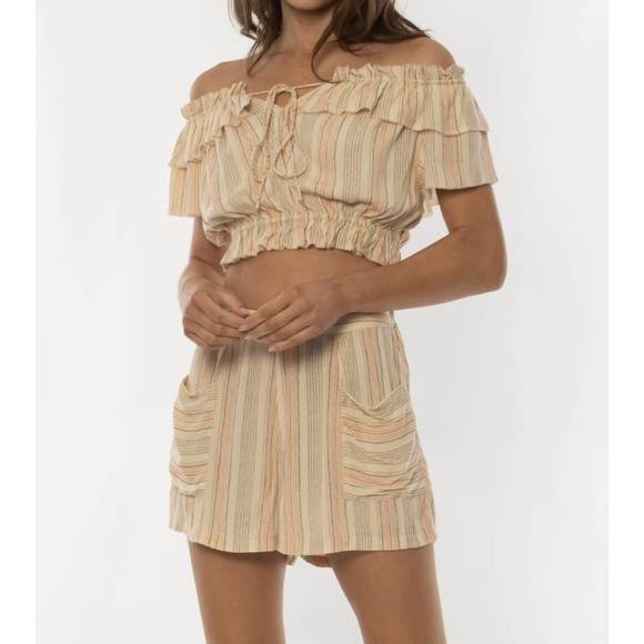 NEW AMUSE SOCIETY playa woven short in wheat - Picture 1 of 3